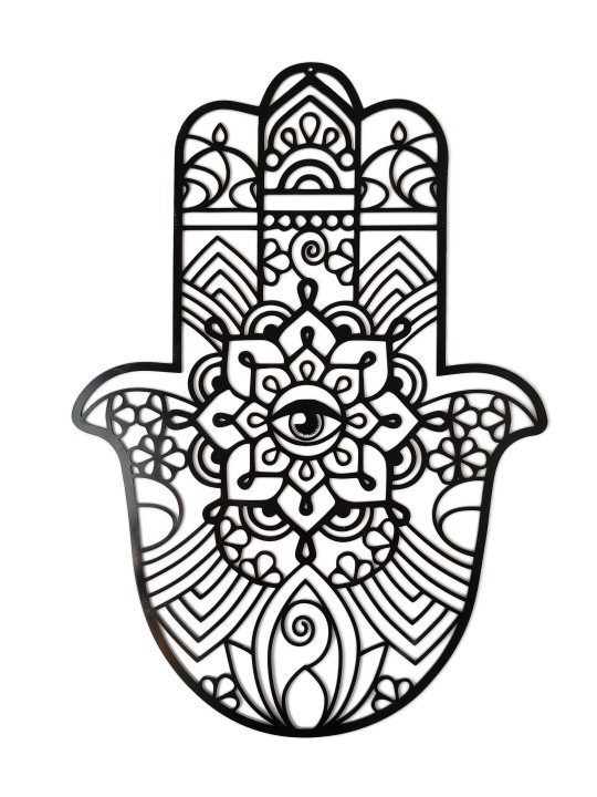 Hamsa Wall Hanging with Evil Eye From Metal - Cust , Hamsa Wall Art ,