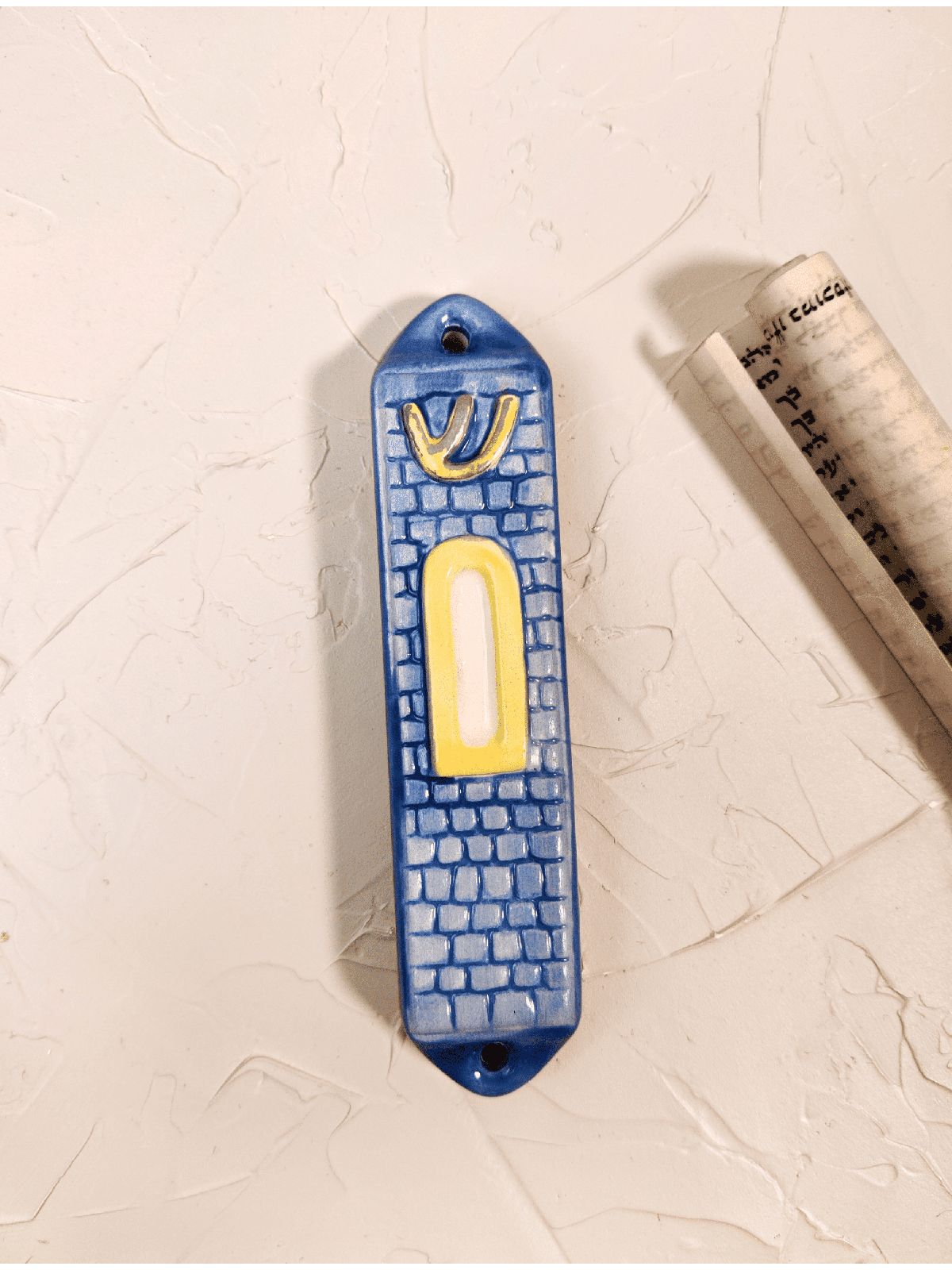 Mid Size Simple Ceramic Mezuzah from Israel , Ceramic Mezuzah Cases ,