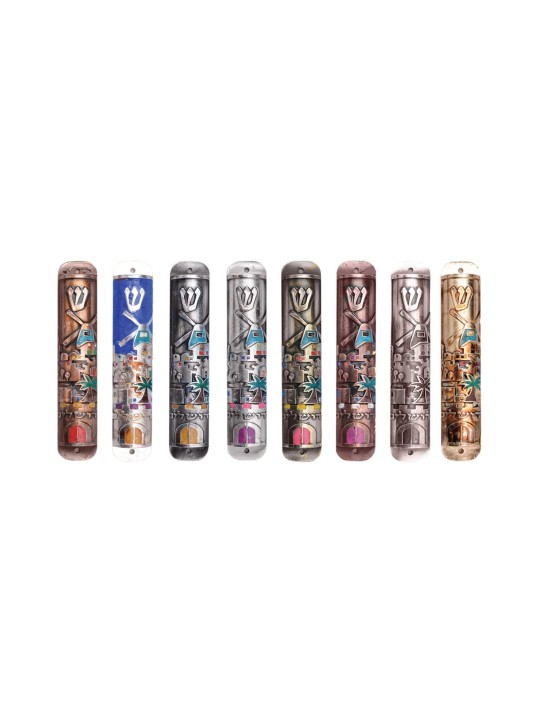 Moulin à vent Jérusalem Mezuzah , Extra Large Mezuzah , Judaica israélien