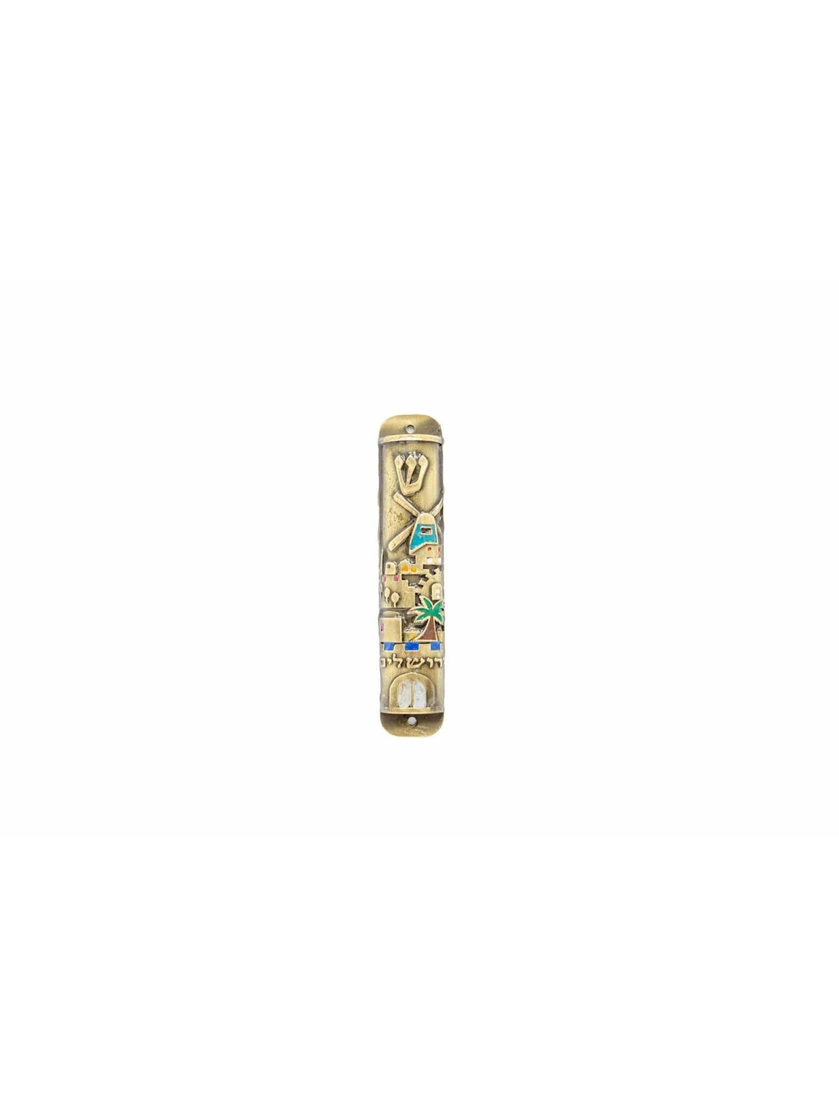 Moulin à vent Jérusalem Mezuzah , Extra Large Mezuzah , Judaica israélien