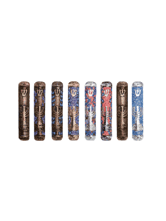 Jewish Menorah Blessing Mezuzah Case , Extra Large Mezuzah , Israeli J