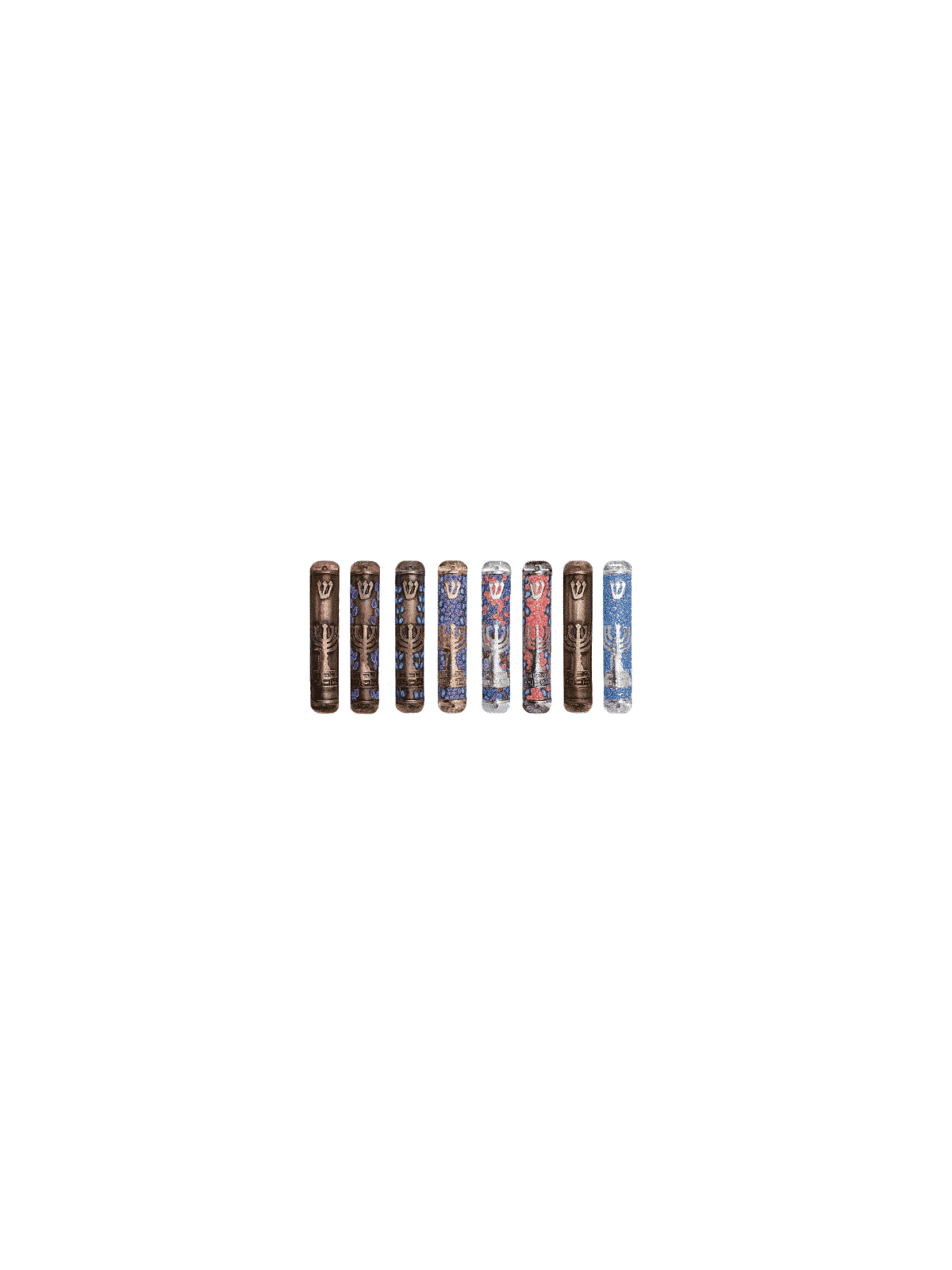Étui de Mezuzah de bénédiction de Menorah juive, Mezuzah extra large, J israélien