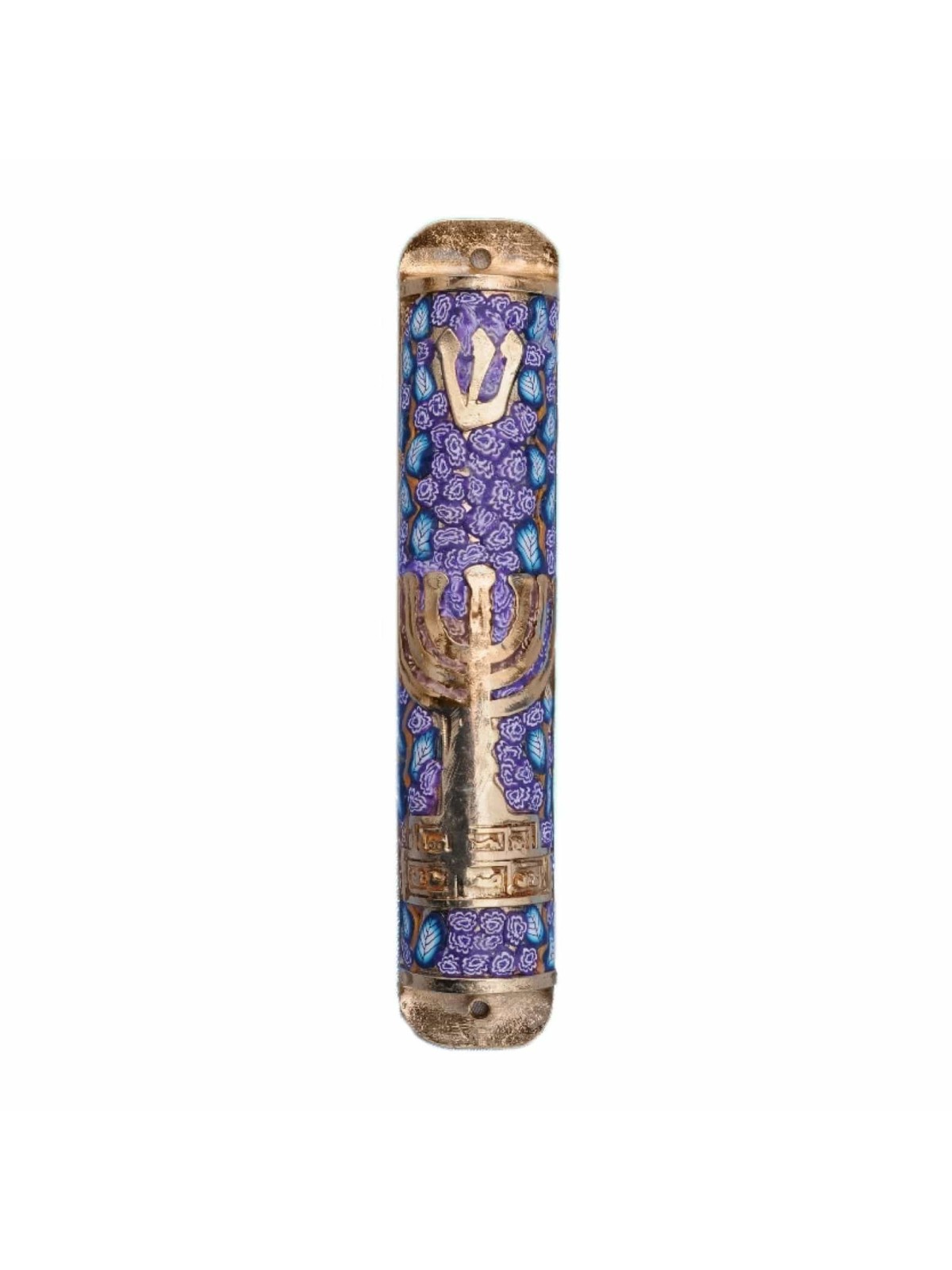 Jewish Menorah Blessing Mezuzah Case , Extra Large Mezuzah , Israeli J
