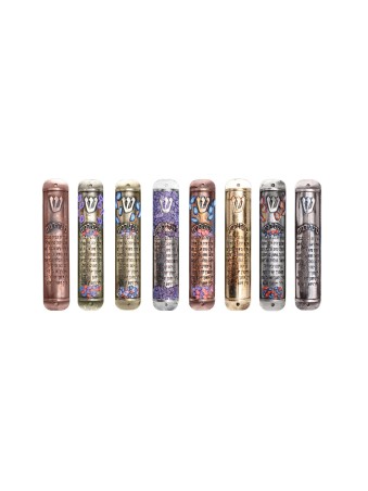 Jewish House Blessing Menorah Mezuzah Case , Grandes Mezuzahs , Israélienne