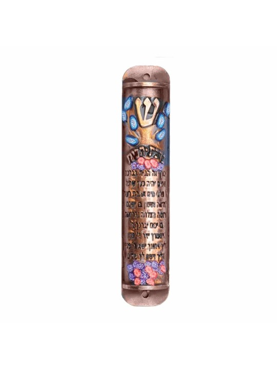 Jewish House Blessing Menorah Mezuzah Case , Grandes Mezuzahs , Israélienne