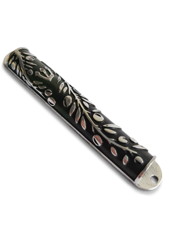 Petit étui Mezuzah avec motif d'olivier, étuis Avi Nadav Mezuzah,