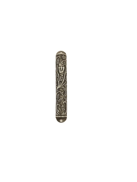 Petit étui Mezuzah en fer avec motif champs d'orge, Avi Nadav Mezuzah