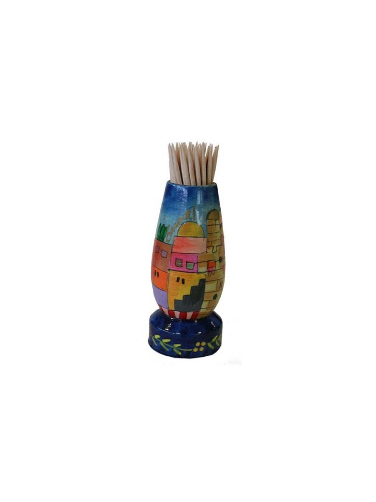 Yair Emanuel Colorful Wood Toothpick Stand with... | Table Decorations