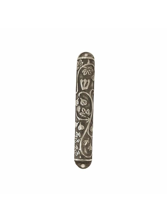 Petit étui Mezuzah en fer avec motif de feuilles de figuier, Avi Nadav Mezuzah Cas