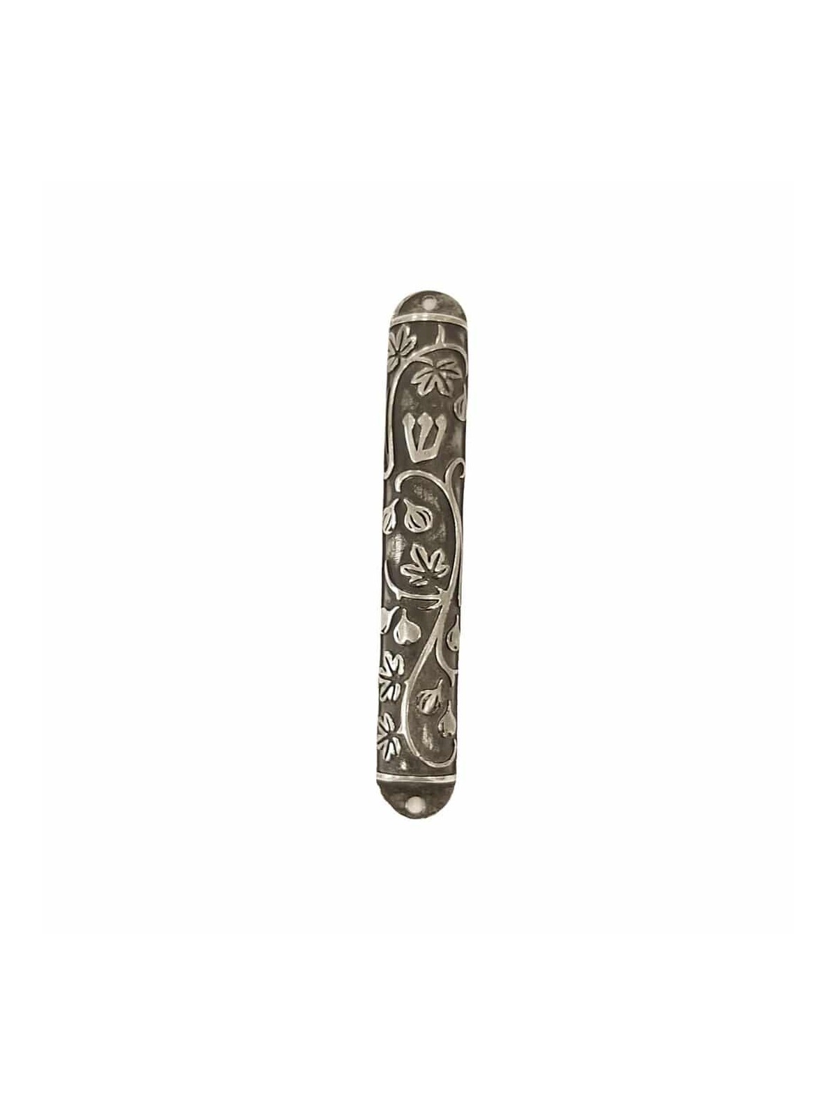 Petit étui Mezuzah en fer avec motif de feuilles de figuier, Avi Nadav Mezuzah Cas