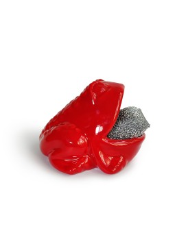 Porte-éponge de cuisine en céramique rouge en forme de grenouille, cadeaux Tu B'Av, Israël