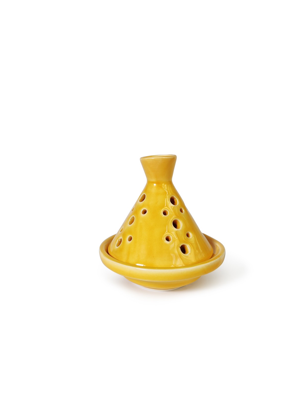 Yellow Tajine-Shaped Candle Holder , Tu B'Av Gifts , Israeli Judaica