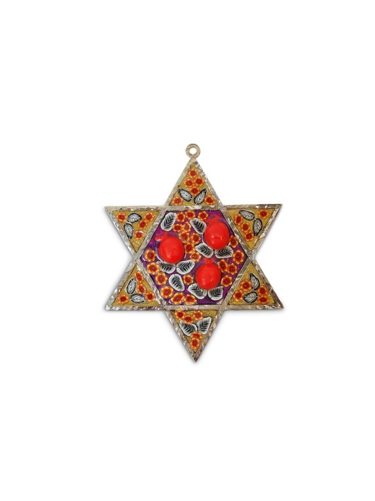 Multicolored Star of David with Three Pomegranate  , Tu B'Av Gifts , I