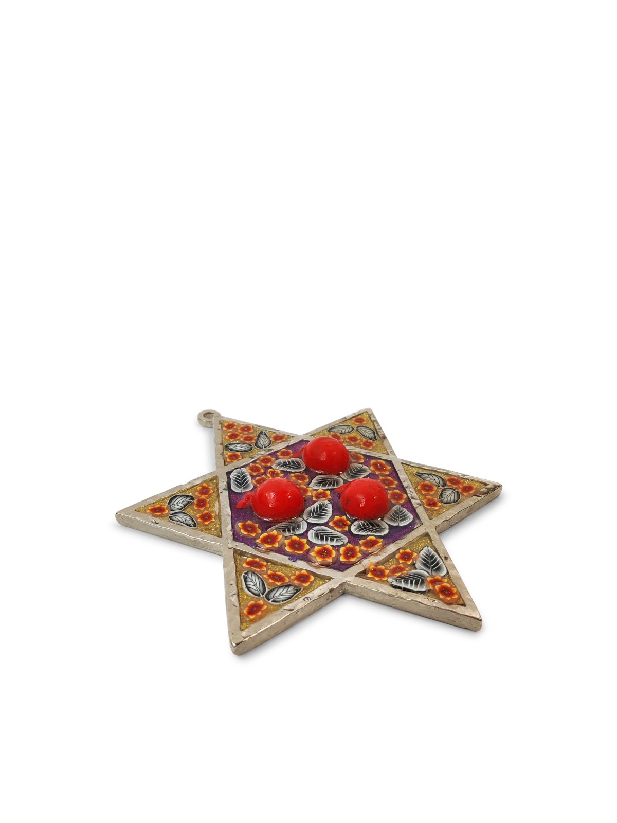 Étoile de David multicolore avec trois grenades, cadeaux Tu B'Av, I