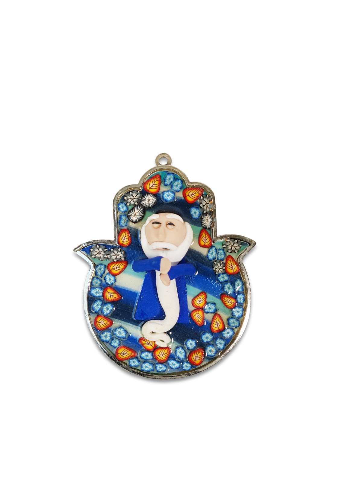 Blue Hamsa Wall Hanging Mobile Rabbi , Hamsa Wall Art , Judaïque israélien