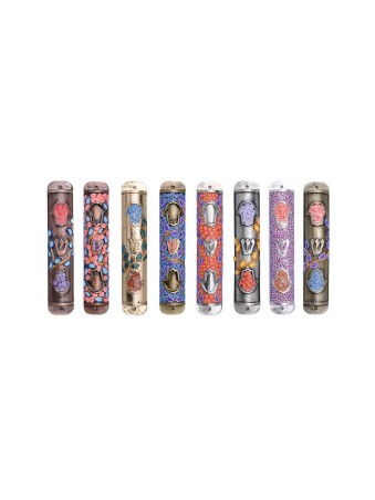 Étui coloré Hamsa Mezuzah , Grandes Mezuzahs , Judaica israélien