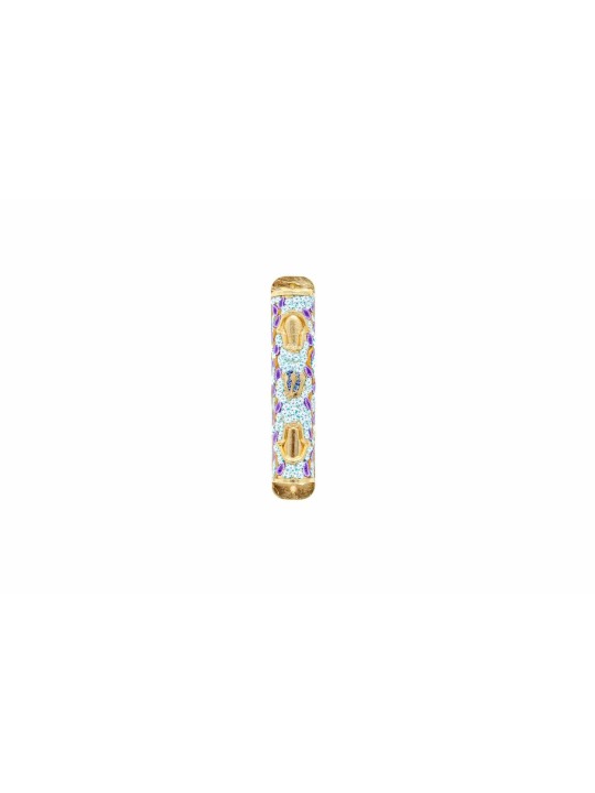 Colorful Hamsa Mezuzah Case , Large Mezuzahs , Israeli Judaica