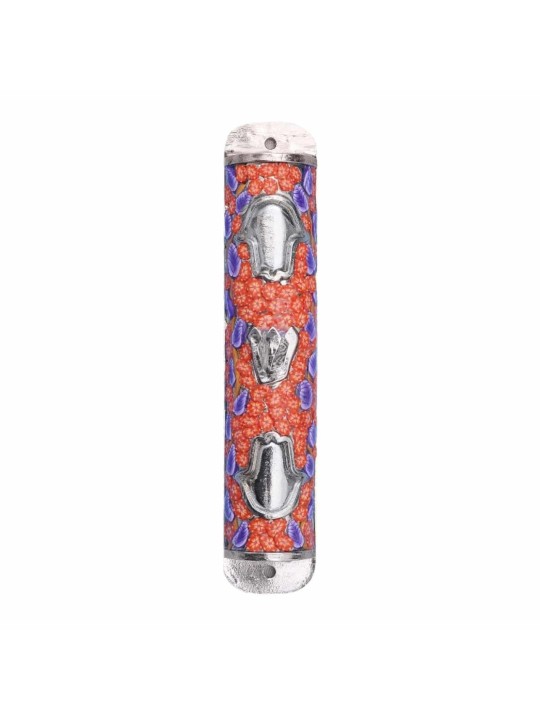 Étui coloré Hamsa Mezuzah , Grandes Mezuzahs , Judaica israélien