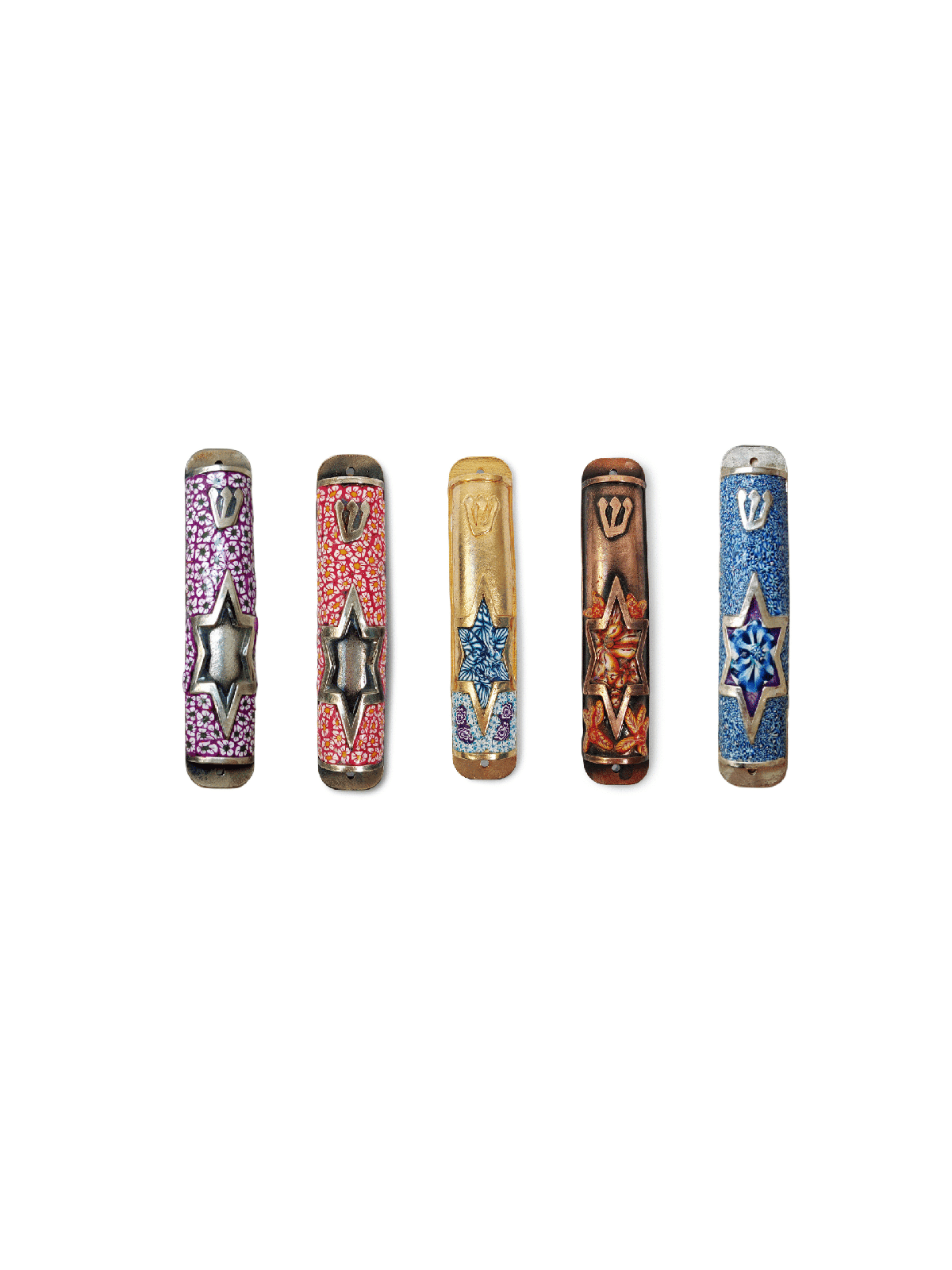 Star of David Gold Color Mezuzah Case , Children's Mezuzahs , Israeli