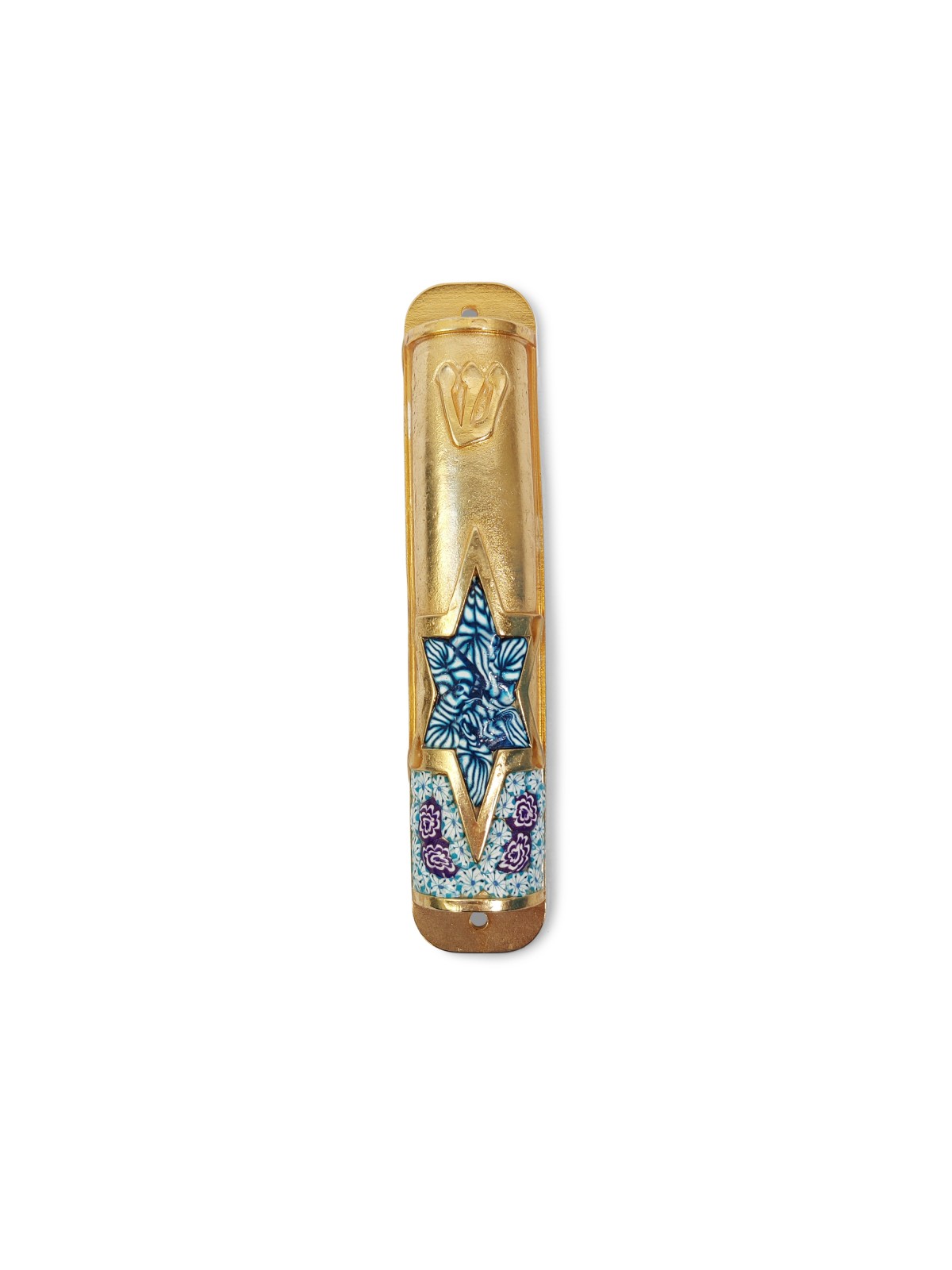 Star of David Gold Color Mezuzah Case , Children's Mezuzahs , Israeli