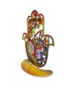 Multicolored Metal Jerusalem Hamsa Sculpture with  , Jewish Home Bless