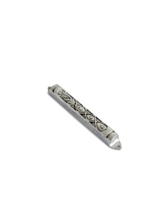 Extra Large Hammered Geometric Mezuzah Case , Israeli Center Of Judaic