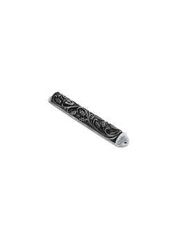 Étui Mezuzah noir et brillant aspect argent, étuis Avi Nadav Mezuzah, I