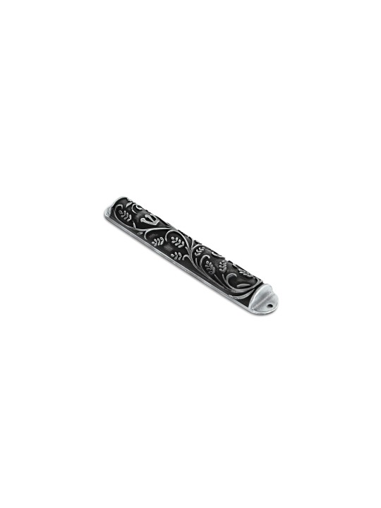 Étui Mezuzah noir et brillant aspect argent, étuis Avi Nadav Mezuzah, I