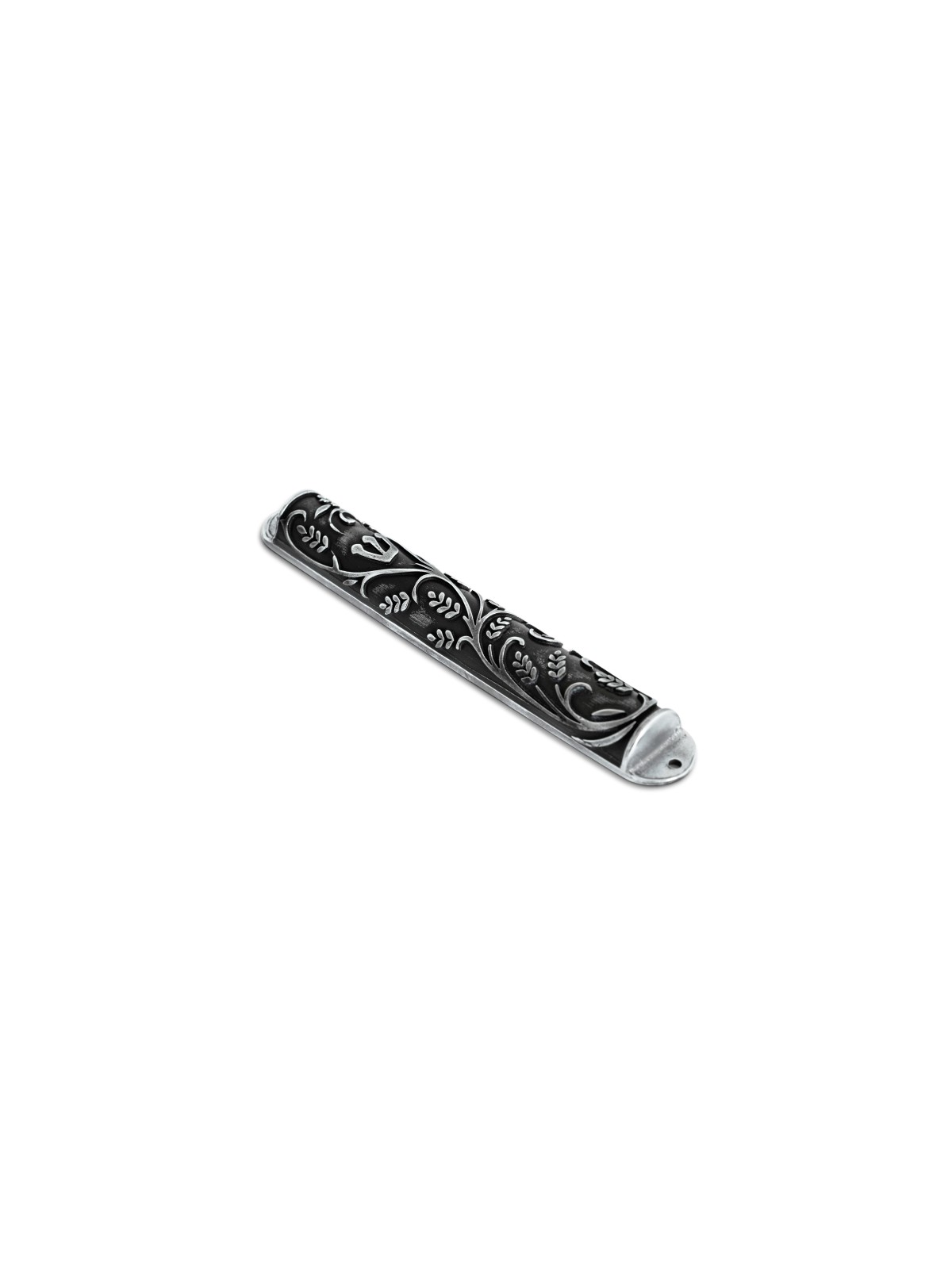 Étui Mezuzah noir et brillant aspect argent, étuis Avi Nadav Mezuzah, I