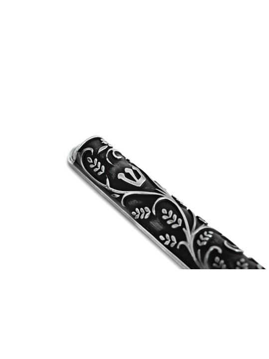 Étui Mezuzah noir et brillant aspect argent, étuis Avi Nadav Mezuzah, I