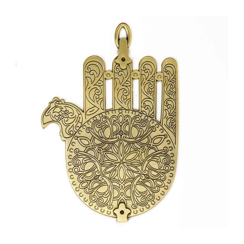 Brass Wall Hamsa Based on Morocco Synagogue Lamp Deco... | Metal Hamsa