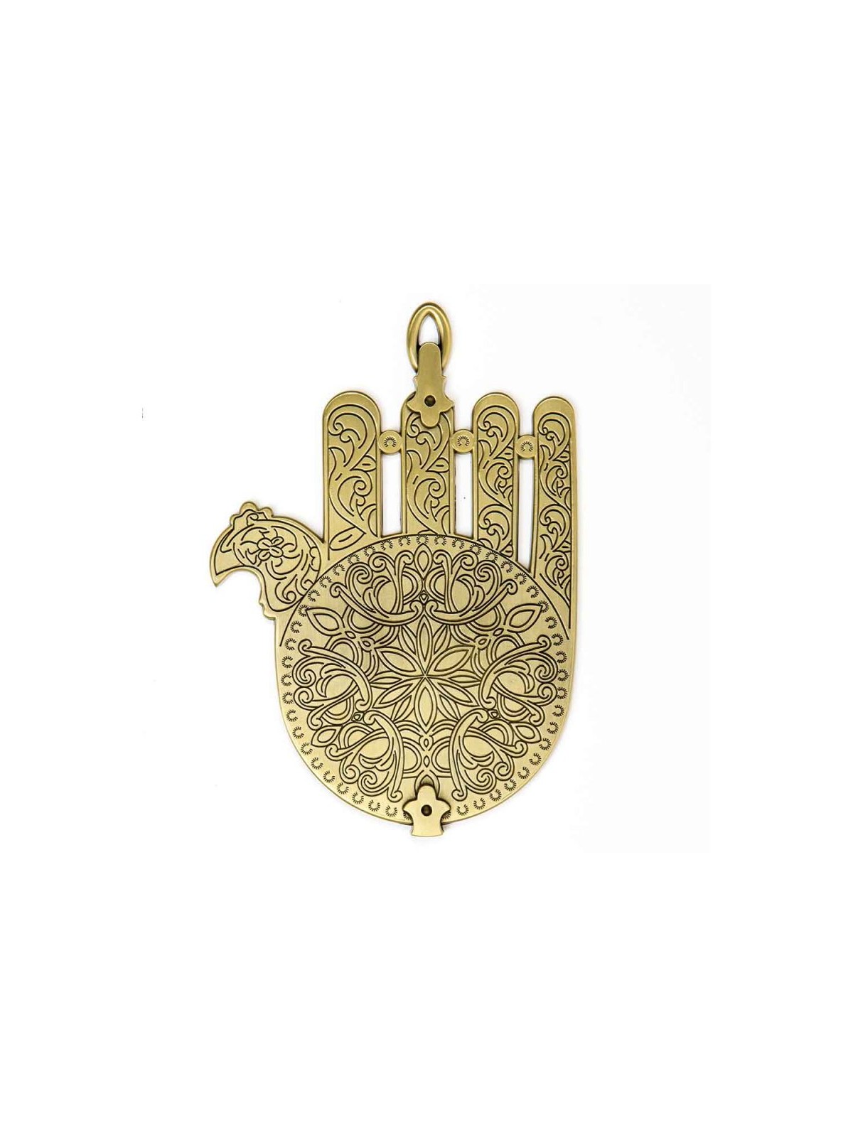 Brass Wall Hamsa Based on Morocco Synagogue Lamp Deco... | Metal Hamsa
