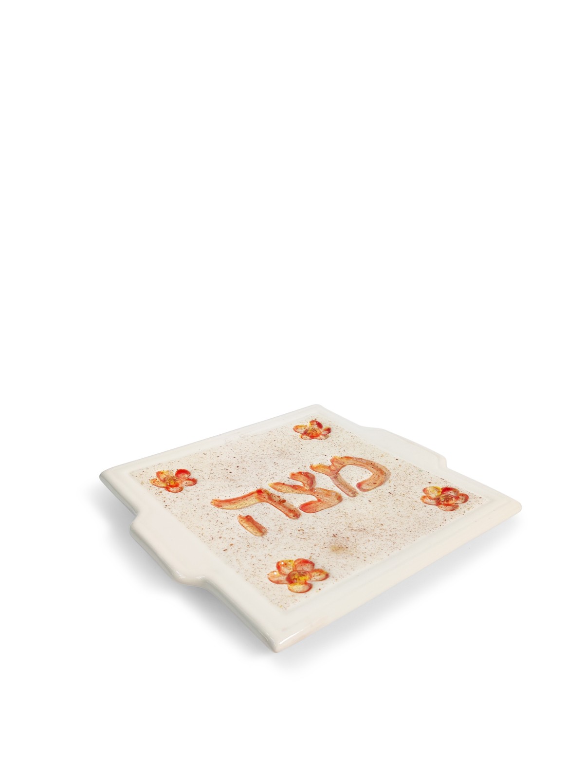 Matzah Plate Decorated Made of Ceramic , Passover Gifts , Israeli Juda