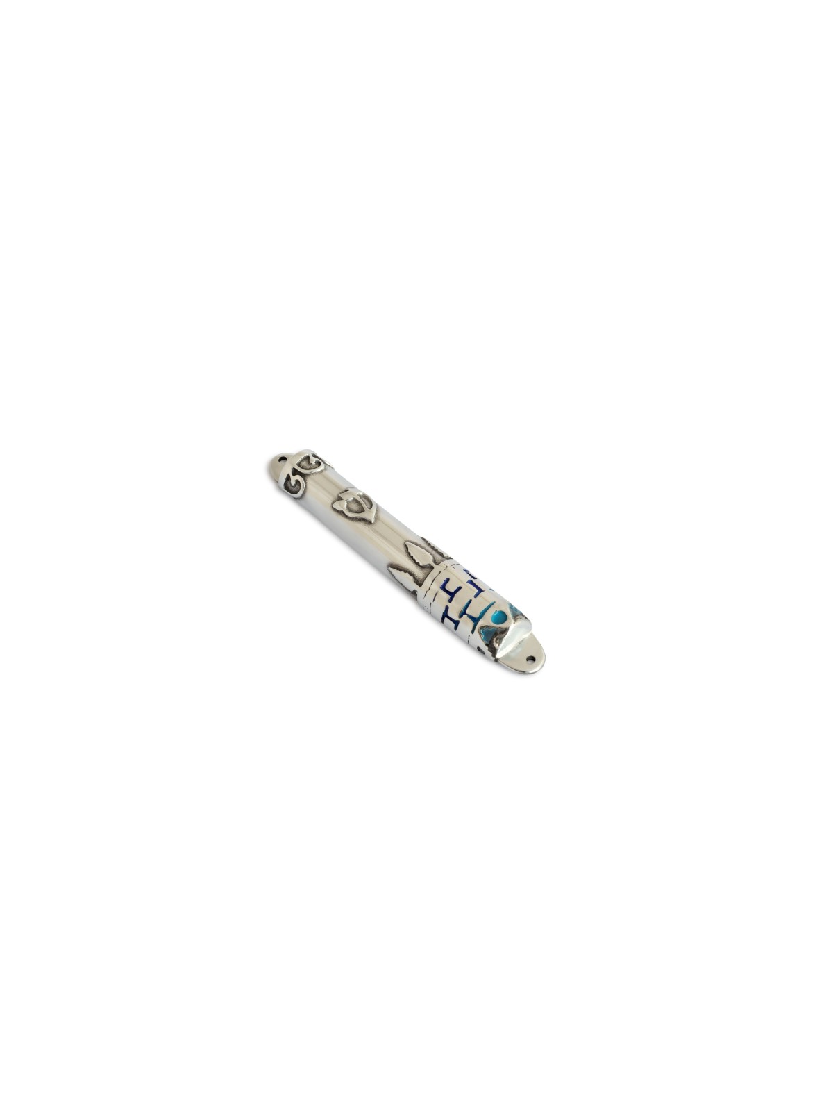 Étui Mezuzah de Jérusalem en étain de taille moyenne, Centre israélien de Judaica, I
