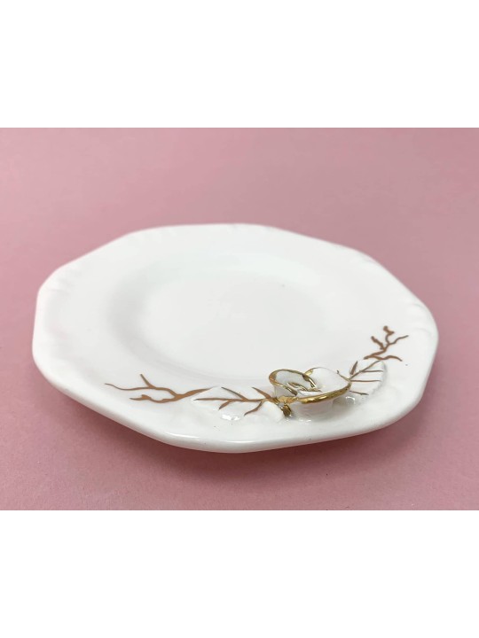 Verre à vin en céramique et assiette en blanc et or, cadeaux de Pâque, Israël