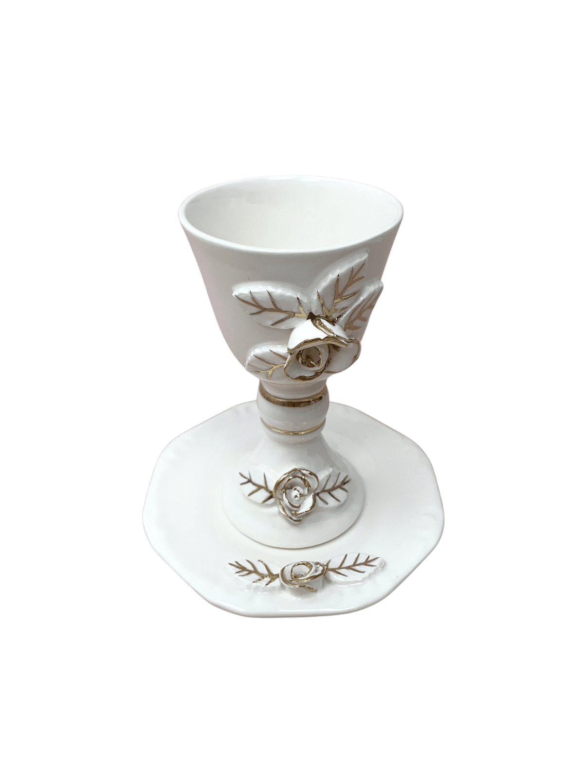 Ceramic Gold Painted Ceramic Cup and Plate Set , Passover Gifts , Isra