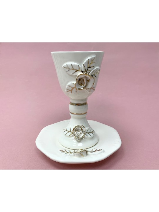 Ensemble de tasses et d’assiettes en céramique peintes en or en céramique, cadeaux de Pâque, Isra