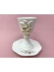 White Ceramic Wine Cup and Plate with Gold Detaili , Passover Gifts ,