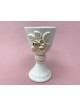 Tasse à vin et assiette en céramique blanche avec détails dorés, cadeaux de Pâque,