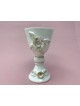 Decorated Ceramic White and Gold Wine Goblet and P , Passover Gifts ,
