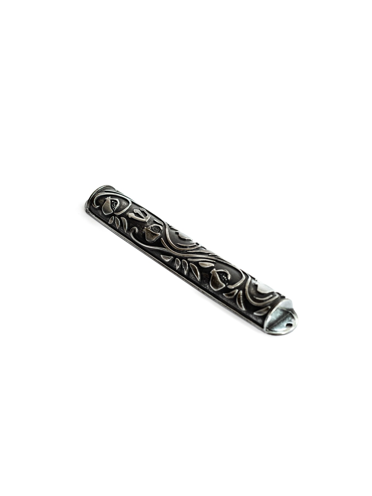 Big Iron Mezuzah Case with Pomegranates Pattern , Avi Nadav Mezuzah Ca