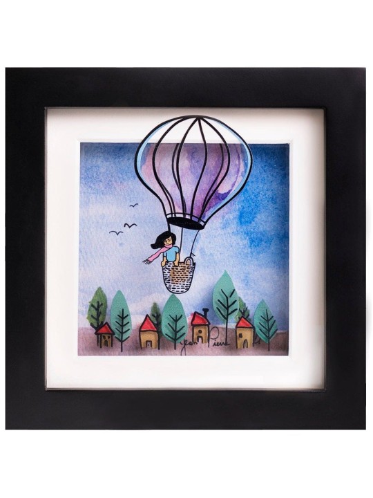 Beautiful Painting of The Girl in The Air Balloon , Tu B'Av Gifts , Is