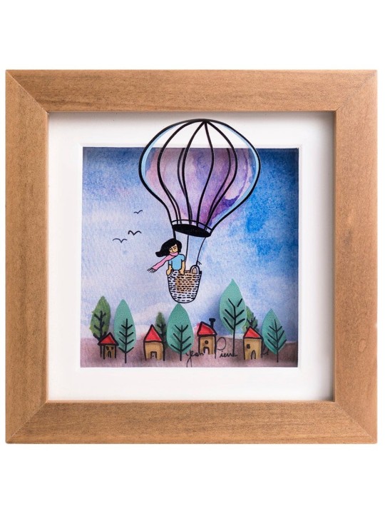 Belle peinture de la jeune fille dans la montgolfière, cadeaux Tu B'Av, est