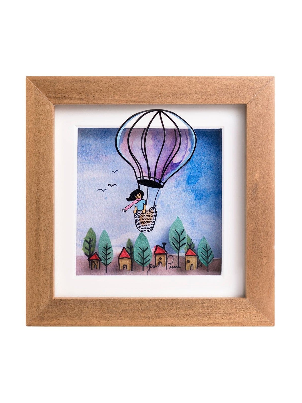 Belle peinture de la jeune fille dans la montgolfière, cadeaux Tu B'Av, est