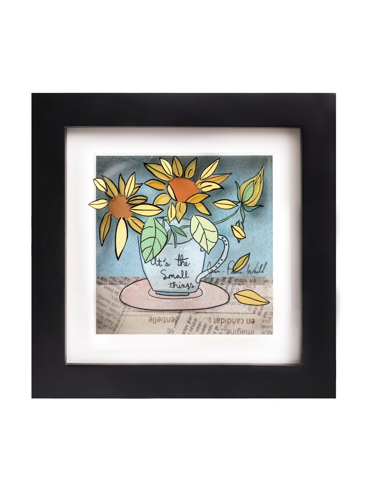 Floral "Small Things" 3D Painting , Tu B'Av Gifts , Israeli Judaica