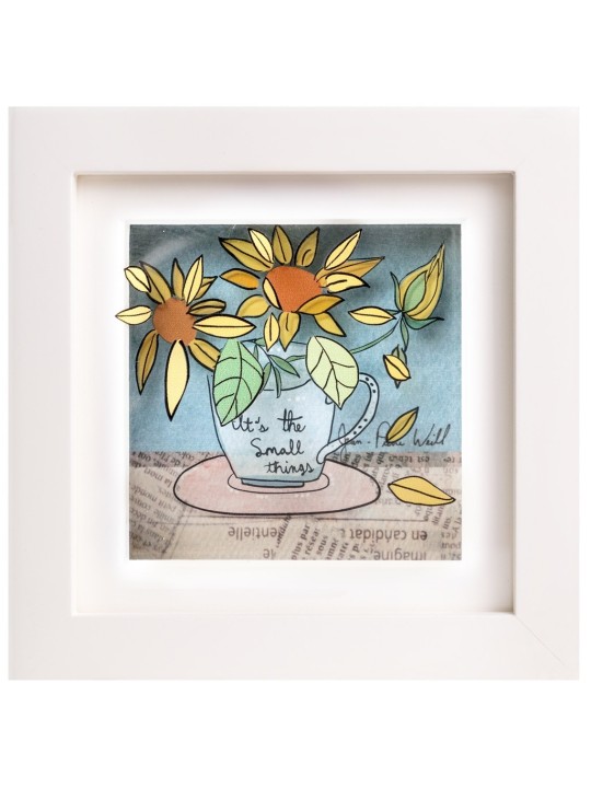 Peinture 3D florale « Petites choses », Cadeaux Tu B'Av, Judaica israélienne