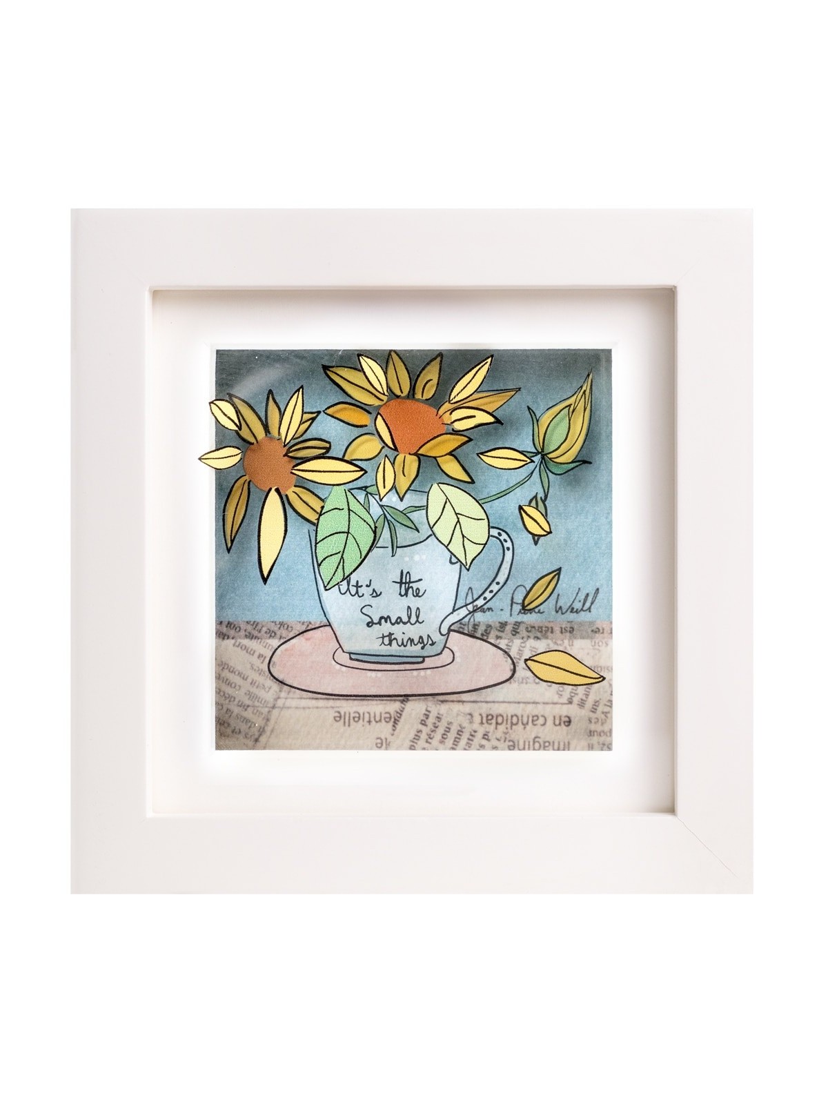 Peinture 3D florale « Petites choses », Cadeaux Tu B'Av, Judaica israélienne