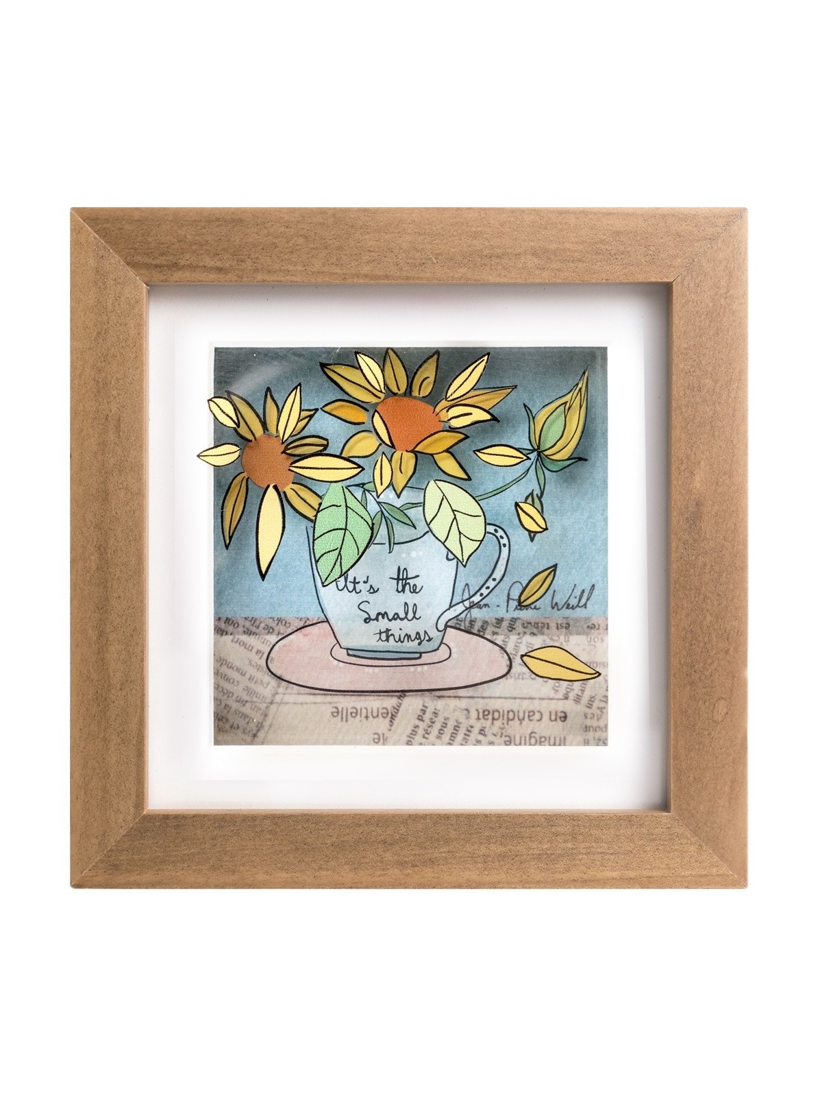 Floral "Small Things" 3D Painting , Tu B'Av Gifts , Israeli Judaica