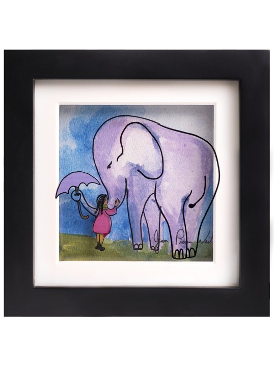 Amitié éléphant et petite fille, cadeaux Tu B'Av, Judaica israélienne