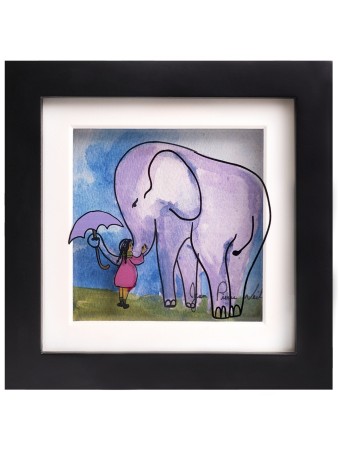 Amitié éléphant et petite fille, cadeaux Tu B'Av, Judaica israélienne